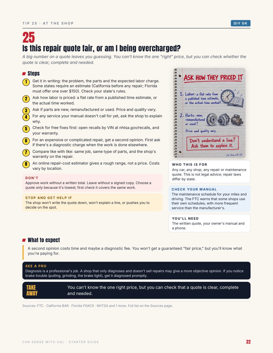 Repair quote tip page